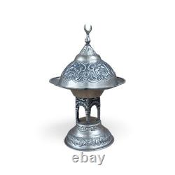 Vintage Ottoman/Turkish Revival Large Hammered Silver Incense Burner Centerpiece