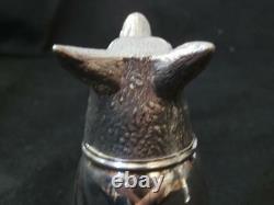 Vintage PM ITALY Silver Plate Stirrup Cups With Fox Head Tops