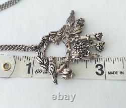 Vintage Penca Balangandan Silver Plated Slave Charm Pendant Necklace