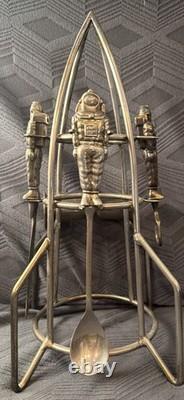 Vintage RARE International Silver Company Rocket Astronaut Bar Set NASA