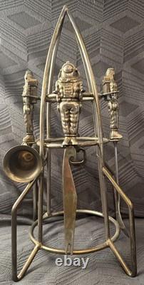 Vintage RARE International Silver Company Rocket Astronaut Bar Set NASA