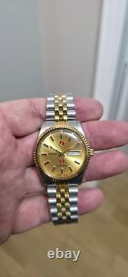 Vintage Rado Purple Horse 2 Tone Fluted Gold Dial Original 2878 ETA