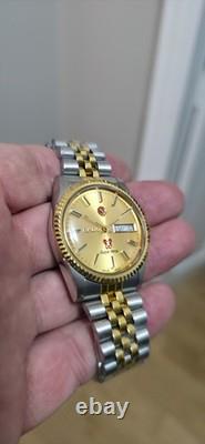 Vintage Rado Purple Horse 2 Tone Fluted Gold Dial Original 2878 ETA