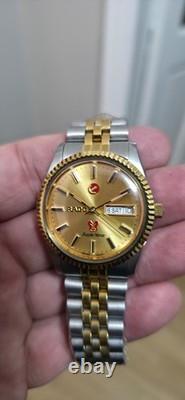 Vintage Rado Purple Horse 2 Tone Fluted Gold Dial Original 2878 ETA