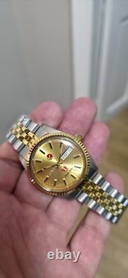 Vintage Rado Purple Horse 2 Tone Fluted Gold Dial Original 2878 ETA