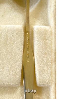 Vintage Retro Scandinavian Gold Plated E10 Sterling Silver Enamel Spoons Denmark