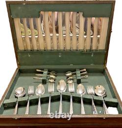 Vintage Rodd Silver Plate 44 Piece Hamilton Cutlery Setting for 6 & Canteen