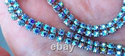 Vintage SHERMAN Signed AB Rhinestone Necklace Collar Choker Designer Jewellery