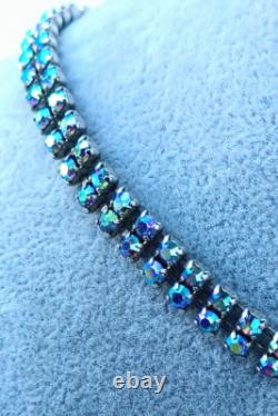 Vintage SHERMAN Signed AB Rhinestone Necklace Collar Choker Designer Jewellery