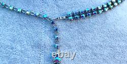 Vintage SHERMAN Signed AB Rhinestone Necklace Collar Choker Designer Jewellery