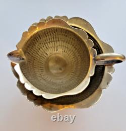 Vintage Scalloped Silver Creamer & Sugar Bowl James Deakin 1871-1930