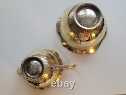 Vintage Scalloped Silver Creamer & Sugar Bowl James Deakin 1871-1930