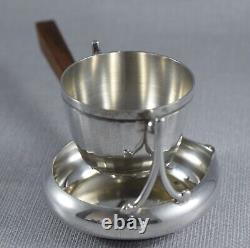 Vintage Scandinavian Silver Plate Tea Strainer Drip Pan