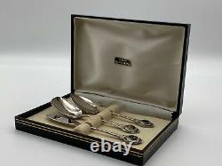 Vintage Set of Cutlery Trio Silver Plated with Genuine Australian Opal Boxed DF