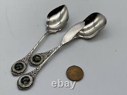 Vintage Set of Cutlery Trio Silver Plated with Genuine Australian Opal Boxed DF
