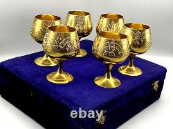 Vintage Set of Six Silver Plated Goblets in Original Box EPNS