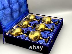 Vintage Set of Six Silver Plated Goblets in Original Box EPNS