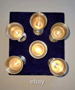 Vintage Set of Six Silver Plated Goblets in Original Box EPNS