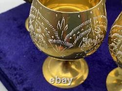 Vintage Set of Six Silver Plated Goblets in Original Box EPNS