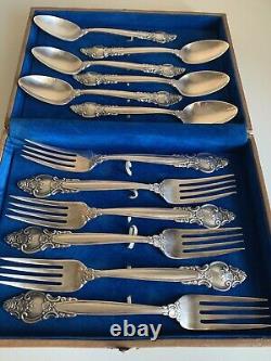 Vintage Set of Soviet Silver Plated Melhior Soviet Forks and Spoons of the USSR