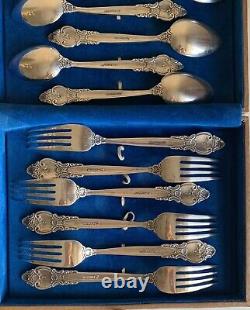Vintage Set of Soviet Silver Plated Melhior Soviet Forks and Spoons of the USSR