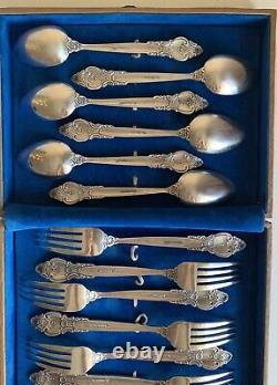 Vintage Set of Soviet Silver Plated Melhior Soviet Forks and Spoons of the USSR