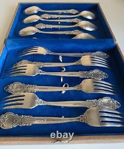Vintage Set of Soviet Silver Plated Melhior Soviet Forks and Spoons of the USSR