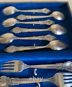 Vintage Set of Soviet Silver Plated Melhior Soviet Forks and Spoons of the USSR