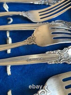 Vintage Set of Soviet Silver Plated Melhior Soviet Forks and Spoons of the USSR