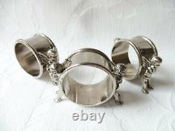 Vintage Set of Three Silver Plate EPNS Figural Cherub Napkin Rings