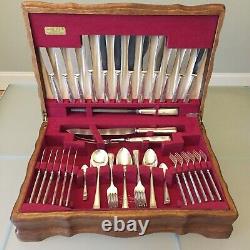 Vintage Sheffield Silver Plate Cutlery Canteen 63-Piece 6 Place Setting EPNS A1
