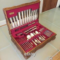 Vintage Sheffield Silver Plate Cutlery Canteen 63-Piece 6 Place Setting EPNS A1