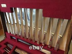 Vintage Sheffield Silver Plate Cutlery Canteen 63-Piece 6 Place Setting EPNS A1