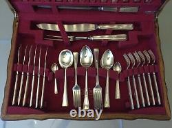 Vintage Sheffield Silver Plate Cutlery Canteen 63-Piece 6 Place Setting EPNS A1