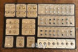 Vintage Shop Display Board Collar Studs Gold/Silver/plated