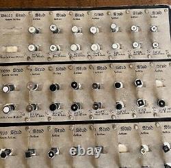 Vintage Shop Display Board Collar Studs Gold/Silver/plated