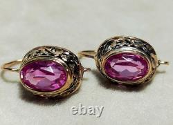 Vintage Silver Earrings 875? USSR? Jewelry Filigree Gold Plating L206