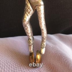 Vintage Silver Metal Monkey Harlequin Sugar Nips Tongs