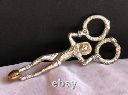 Vintage Silver Metal Monkey Harlequin Sugar Nips Tongs