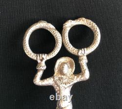 Vintage Silver Metal Monkey Harlequin Sugar Nips Tongs