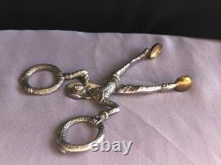 Vintage Silver Metal Monkey Harlequin Sugar Nips Tongs