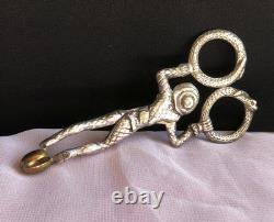 Vintage Silver Metal Monkey Harlequin Sugar Nips Tongs