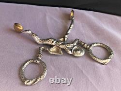 Vintage Silver Metal Monkey Harlequin Sugar Nips Tongs