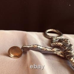 Vintage Silver Metal Monkey Harlequin Sugar Nips Tongs