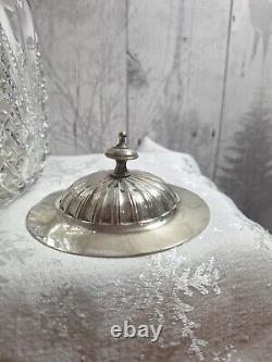Vintage Silver Plate Cut Glass Biscuit Barrel/ Ice Bucket- Art Deco