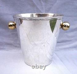 Vintage Silver Plate Ice Bucket Cooler A Gelb Paris