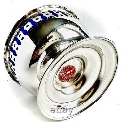 Vintage Silver Plated Bonbon Dish With Original Cobalt Blue Glass Bowl (4/10cm)