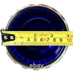 Vintage Silver Plated Bonbon Dish With Original Cobalt Blue Glass Bowl (4/10cm)