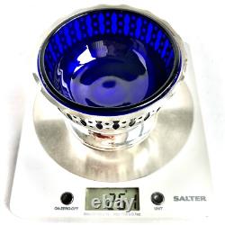 Vintage Silver Plated Bonbon Dish With Original Cobalt Blue Glass Bowl (4/10cm)
