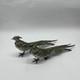 Vintage Silver Plated Bronze Pheasant Figurines Pair Detailed Bird Statues Col